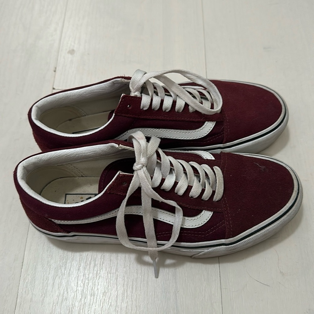Maroon platform Vans